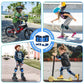 2PM SPORTS Knee Pads for Kids, Wrist Guards Knee and Elbow Pads Set with Drawstring Bag, Protective Gear Set for Girls Boys Roller Skating Cycling Skateboard - Blue Medium