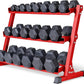 REP Fitness Rubber Hex Dumbbell Set, Adjustable Weight Pairs, Home Gym Equipment, Strength Training For Men Women, Black Coated Grips, Workout Rack Storage Optional, Heavy Lb Free Weights