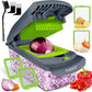 Fullstar The Original Pro Chopper - Vegetable Chopper and Spiralizer, Food Chopper with Container, Fruit Slicer, Kitchen Gadgets & Accessories, Home Essentials (2 in 1, Gray/Green)