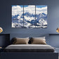 Nature Wall Art Prints - Ocean Forest Mountain Lake Canvas Landscapes - Small to Extra Large Living Room Bedroom Kitchen Bathroom Décor (Snowy Mountains Landscape, 55L" x 83W"- 3 Panels)