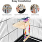 Bird Perches Cage Toys Parrot Wooden Platform Play Gyms Exercise Stands with Acrylic Wood Swing Ferris Wheel Chewing for Animals Green Cheeks, Baby Lovebird, Chinchilla, Hamster Budgie