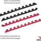 Norsk Reversible Gym Exercise Mats 3/4" Thick EVA Interlocking Foam Tiles, Perfect Home Gym Flooring, 28 Tiles & 56 Trim Pieces, 112 Sq. Ft. Reversible, Red/Black