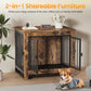 Dog Crate Furniture, Dog Crate End Table for Small and Medium Dogs,Wooden Cage Kennel Furniture Indoor, Modern Dog Crate with Multi-Purpose Removable Tray, Double-Doors Dog Furniture, Rustic Brown