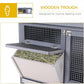 PawHut Wooden Rabbit Hutch Bunny Hutch Cage Guinea Pig with Waterproof Roof, No Leak Tray and Feeding Trough, Indoor/Outdoor, Gray