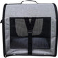 Fabric Portable Pet Kennel/Shelter, Single, Gray, 20"x20"x19.5" - Car Seat-Belt Fixture Included