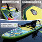 10'6"Inflatable Stand Up Paddle Board Ultra Portable-Lightweight & Stable|All-in-One Kit w/Aluminum Paddle, Dual-Action Pump & Backpack|Lakes & Oceans Ready for Family Recreation by Aquajourney