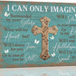 Rustic Christian Cross Wall Art I Can Only Imagine Pictures Farmhouse Butterfly Wall Decor Teal Motivational Canvas Print Painting Artwork for Bathroom Living Room Bedroom 16"x24"