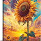 Sunflower Wall Art Canvas Yellow Floral Wall Decor Prints Framed Painting Pictures Gifts Artwork for Bathroom Bedroom Living Dining 16"x24"