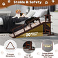 Onelike Wooden Dog Ramp for Bed with Removable Side Rail and Non-Slip Carpet, Stable Pet Ramp Stair for Couch Sofa for Small & Large & Senior Dogs, 60" Long Ramp Brown