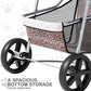 MoNiBloom 3 Wheels Pet Dog Cat Stroller for Small Medium Dogs Cats, Lightweight Foldable Jogger Stroller w/Storage Basket & Cup Holder, Leopard Print