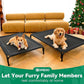 Elevated Dog Bed Raised Outdoor Dog Cot for Medium Dogs, Installation Requires No Tools, Frame with Washable Cooling Breathable Mesh Anti-Slip Feet, Indoor Pet Bed, Black, 35.4 Inches