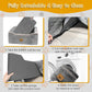Dog Car Seat for Medium/Large Dog Booster Seat Under 60 lbs or 2 Small Dogs, Multi-Functional Pet Car Seat with Thick Cushion, 2 Safety Leashes (Gray)