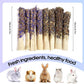 Abizoo Sweet Bamboo Rabbit Chew Sticks Treats and Toys 8Pcs Natural Hay with Forget-Me-Not Lavender for Bunny Guinea Pig Chinchilla Dental Care