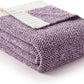 Snuggle Sac Purple Reversible Super Soft Blanket Twin Size for Bed and Sofa, Warm Cozy Knit Blankets Fuzzy Plush, Heather Purple, 60x80 inches