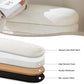 Storage Ottoman Bench 49.2 Inch Upholstered Fabric Storage Bench for Bedroom End of Bed Aesthetic Large Oval Ottoman for Living Room Entryway (Ivory)