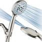 Hotel Spa AquaCare High Pressure 8-mode Handheld Shower Head, Anti-clog Nozzles, Built-in Power Wash to Clean Tub, Tile & Pets, Extra Long 6 ft. Stainless Steel Hose, Wall & Overhead Brackets