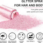 Hair and Body Glitter Spray, 1PC Pink Hair Glitter Extra Fine Face Shimmer Powder for Clothes, Festival Loose Sparkle Powder for Rave Clothes Nail Art Easter Halloween Crafts (Pink)