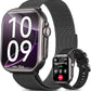 Smart Watch for Women for iPhone&Android: 100 Day+Battery Life, Smart Watch Bluetooth Call with 24/7 SpO2 Sleep Heart Rate Monitor, IP68 Waterproof,Fitness Tracker with 120+Sport,Reloj Black 2 Bands