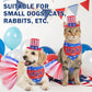 SCENEREAL 4th of July Dog Bandana Dress with Hat Set, Independence Dog Costume for Small Sized Dogs, Cute Tutu Skirt Outfit for Party