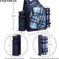 Apollo Walker Picnic Backpack Bag for 2 Person with Cooler Compartment, Detachable Bottle/Wine Holder, Fleece Blanket, Plates and Cutlery (Blue)