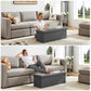 Sweetcrispy 43in Foldable Storage Ottoman, Storage Chest for Bedroom End of Bed, Large Ottoman Bench Foot Rest Stool with Padded Seat for Entryway Living Room, Support 660lbs 154L-Linen Cloth Grey