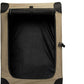 Amazon Basics 2 Door Foldable and Portable Travel Pet Kennel for Cat, Dog, Rabbit, 26 inch, Tan, S 26" x 18" x 18"