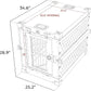 Heavy Duty Fully Collapsible Powder-Coated Aluminum Dog Crate - Medium (Tan)