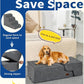 Dog Step for Bed, Dog Stair 4-Step 35D Pet Stair 19.7" H for High Bed or Sofa Non-Slip Balanced Pet Step Indoor, Grey