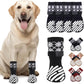 LOOBANI Dog Socks to Prevent Licking Paws - Dog Socks for Hardwood Floors Anti Slip for Traction Control - Dog Grippy Socks for Senior Dog Small Medium Large Dogs on Tile Floors, Black S