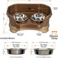 Neater Feeder Deluxe Mess Proof Cat Bowls Elevated for All Breeds – Made in USA – No Spill Raised Bowls for Indoor Cats – Stainless Steel Food and Water Bowl Set, Pet Dish Feeding Station, Bronze