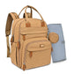 BabbleRoo Diaper Bag Backpack - Baby Essentials Travel Tote - Multi function Waterproof Diaper Bag, Travel Essentials Baby Bag with Changing Pad, Stroller Straps & Pacifier Case - Unisex, Beige