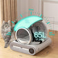 Automatic Litter Box, Upgraded Robot Self Cleaning Litter Box for Multiple Cats, 65L+9L Extra Large, Features Negative ion Sterilization and Deodorization, APP Control, 3 Rolls Litter Bag Liners