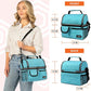 OPUX Lunch Box for Men, Adult Lunch Box Cooler, Insulated Lunch Bag Women, Dual Compartment Lunchbox for Work, Leakproof Double Decker Lunch Bag, Soft Lunch Pail Tote Boys Girls Kids School, Teal Blue