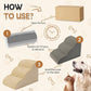 Romrol Dog Stairs Ramp for High Beds Couches, High Density Foam Pet Steps with Durable Non-Slip Waterproof Fabric Cover, Dog Stairs for Small Dogs or Cats or Pets, 3-Step,15 Inch,Beige