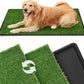 LOOBANI 45x29in Large Dog Grass Potty Tray - Dog Litter Box with 2-Pack Replacement Artificial Grass Puppy Training Pads - Potty Tray for Balcony Apartment Indoor Outdoor Use