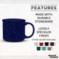 DISCOUNT PROMOS Ceramic Campfire Coffee Mugs 13 oz. Set of 10, Bulk Pack - Perfect for Tea, Espresso, Cappuccino, Hot Cocoa - Blue
