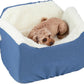 Snoozer Dog Car Seat, Lookout I Dog Booster Car Seat for Small Dogs Under 25lbs, Size: Medium, Fabric: Denim Diamond, Pet Car Seat to Alleviate Car Sickness for Dogs, Removable Machine Washable Cover