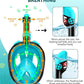Mask Fins Snorkeling Gear for Adults, Full Face Snorkel Mask & Adjustable Swim Fins Snorkel Set, Panoramic View Snorkel Mask Dry Top Anti-Fog Anti-Leak