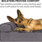 Furhaven Cooling Gel Dog Bed for Medium/Small Dogs w/ Removable Bolsters & Washable Cover, For Dogs Up to 35 lbs - Plush & Velvet L Shaped Chaise - Platinum Gray, Medium