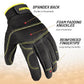 JUMPHIGH Safety Work Gloves 2 Pairs, Men's Utility Mechanic Working Gloves for Gardening Construction, Touchscreen Compatible, Flexible Breathable Fit, Knuckles & Palm (M)