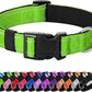 Reflective Dog Collar Padded with Soft Neoprene Breathable Quick Release Basic Dog Collars for Puppy Small Dogs Girl Green