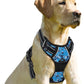 BARKBAY No Pull Dog Harness Front Clip Heavy Duty Reflective Easy Control Handle for Large Dog Walking(Blue camo,S)