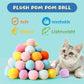 Low Noise Interactive Cat Ball Launcher Gun, 1 Noise-Reduced Launcher (New Upgraded), 20 Pcs Colorful Silent Plush Pom Pom Balls (1.2 inches), with 4 Pcs Cat Spring Toy