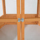 PawHut 69" Large Wooden Hexagonal Outdoor Aviary Flight Bird Cage with Covered Roof, Brown