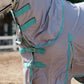 Horse Fly Sheet with Detachable Neck Cover & Belly Wrap, Adjustable Fly Sheet for Horses, Ventilated Airflow Mesh Equine Cooling Summer Flysheet Grey 81