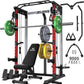 Power Cage, 2000LBS Multi-Function C21 Power Rack with Dual Pulley Cable Crossover System, All-in-One Squat Rack with More Training Attachments