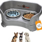 Neater Pet Brands Neater Feeder Deluxe Mess Proof Dog Bowls Elevated for Small Dogs Under 19 lbs, Made in USA, No Spill Raised Dog Food Bowl Stand Feeding Station, Food and Water Bowl Set, Grey
