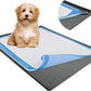 TidyFriend Dog Pee Pad Holder Tray Fits for 28” x 30” Pee Pads with Corner Lock Holes, Raised Edges, Non-Spill, Easy to Clean Silicone Dog Potty Tray Holder, for Indoor Floor Protection (Grey)