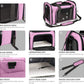 Pet Carrier for Small Medium Cats Dogs Puppies up to 15 Lbs, TSA Airline Approved, Soft Sided, Collapsible Travel - Pink