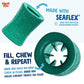 WEST PAW Funnl Dog Chew Toy - Interactive Treat Toys for Dogs - Toy Fillable with Earth Animal No-Hide Chews - Large 4.25" Kelp | Made in USA